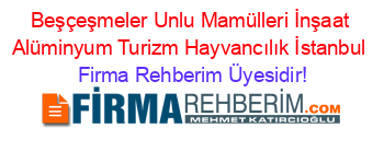 Beşçeşmeler+Unlu+Mamülleri+İnşaat+Alüminyum+Turizm+Hayvancılık+İstanbul Firma+Rehberim+Üyesidir!