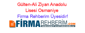 Gülten-Ali+Ziyan+Anadolu+Lisesi+Osmaniye Firma+Rehberim+Üyesidir!