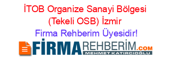 İTOB+Organize+Sanayi+Bölgesi+(Tekeli+OSB)+İzmir Firma+Rehberim+Üyesidir!