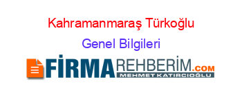 Kahramanmaraş+Türkoğlu Genel+Bilgileri