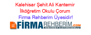 Kalehisar+Şehit+Ali+Kantemir+İlköğretim+Okulu+Çorum Firma+Rehberim+Üyesidir!