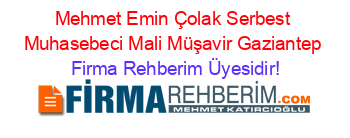 Mehmet+Emin+Çolak+Serbest+Muhasebeci+Mali+Müşavir+Gaziantep Firma+Rehberim+Üyesidir!