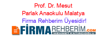 Prof.+Dr.+Mesut+Parlak+Anaokulu+Malatya Firma+Rehberim+Üyesidir!