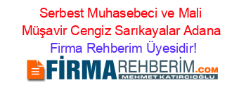 Serbest+Muhasebeci+ve+Mali+Müşavir+Cengiz+Sarıkayalar+Adana Firma+Rehberim+Üyesidir!