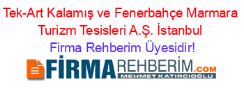Tek-Art+Kalamış+ve+Fenerbahçe+Marmara+Turizm+Tesisleri+A.Ş.+İstanbul Firma+Rehberim+Üyesidir!