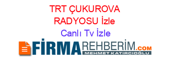 TRT+ÇUKUROVA+RADYOSU+İzle Canlı+Tv+İzle