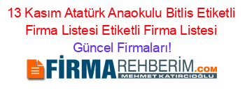 13+Kasım+Atatürk+Anaokulu+Bitlis+Etiketli+Firma+Listesi+Etiketli+Firma+Listesi Güncel+Firmaları!