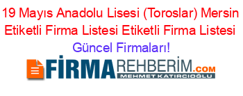 19+Mayıs+Anadolu+Lisesi+(Toroslar)+Mersin+Etiketli+Firma+Listesi+Etiketli+Firma+Listesi Güncel+Firmaları!