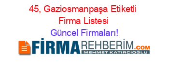 45,+Gaziosmanpaşa+Etiketli+Firma+Listesi Güncel+Firmaları!
