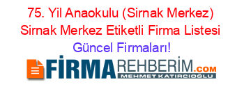75.+Yil+Anaokulu+(Sirnak+Merkez)+Sirnak+Merkez+Etiketli+Firma+Listesi Güncel+Firmaları!