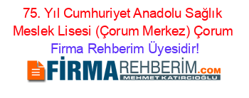 75.+Yıl+Cumhuriyet+Anadolu+Sağlık+Meslek+Lisesi+(Çorum+Merkez)+Çorum Firma+Rehberim+Üyesidir!