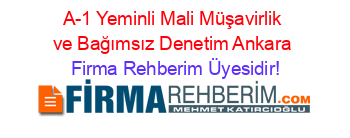 A-1+Yeminli+Mali+Müşavirlik+ve+Bağımsız+Denetim+Ankara Firma+Rehberim+Üyesidir!