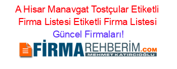 A+Hisar+Manavgat+Tostçular+Etiketli+Firma+Listesi+Etiketli+Firma+Listesi Güncel+Firmaları!