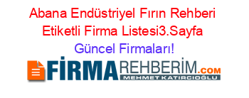 Abana+Endüstriyel+Fırın+Rehberi+Etiketli+Firma+Listesi3.Sayfa Güncel+Firmaları!