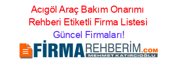 Acıgöl+Araç+Bakım+Onarımı+Rehberi+Etiketli+Firma+Listesi Güncel+Firmaları!