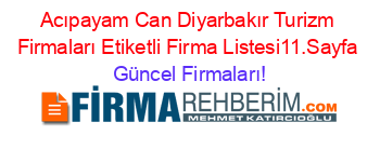 Acıpayam+Can+Diyarbakır+Turizm+Firmaları+Etiketli+Firma+Listesi11.Sayfa Güncel+Firmaları!