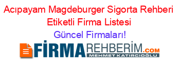 Acıpayam+Magdeburger+Sigorta+Rehberi+Etiketli+Firma+Listesi Güncel+Firmaları!