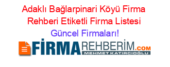 Adaklı+Bağlarpinari+Köyü+Firma+Rehberi+Etiketli+Firma+Listesi Güncel+Firmaları!