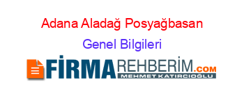 Adana+Aladağ+Posyağbasan Genel+Bilgileri
