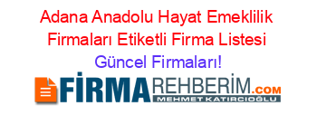 Adana+Anadolu+Hayat+Emeklilik+Firmaları+Etiketli+Firma+Listesi Güncel+Firmaları!