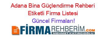 Adana+Bina+Güçlendirme+Rehberi+Etiketli+Firma+Listesi Güncel+Firmaları!
