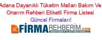 Adana+Dayanıklı+Tüketim+Malları+Bakım+Ve+Onarım+Rehberi+Etiketli+Firma+Listesi Güncel+Firmaları!