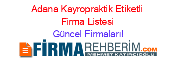 Adana+Kayropraktik+Etiketli+Firma+Listesi Güncel+Firmaları!