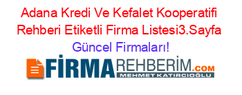 Adana+Kredi+Ve+Kefalet+Kooperatifi+Rehberi+Etiketli+Firma+Listesi3.Sayfa Güncel+Firmaları!