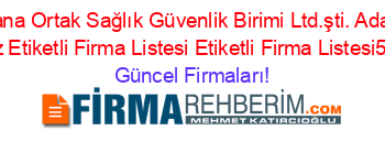 Adana+Ortak+Sağlık+Güvenlik+Birimi+Ltd.şti.+Adana+Merkez+Etiketli+Firma+Listesi+Etiketli+Firma+Listesi5.Sayfa Güncel+Firmaları!