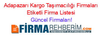 Adapazarı+Kargo+Taşımacılığı+Firmaları+Etiketli+Firma+Listesi Güncel+Firmaları!