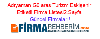 Adıyaman+Gülaras+Turizm+Eskişehir+Etiketli+Firma+Listesi2.Sayfa Güncel+Firmaları!