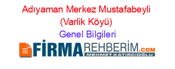 Adıyaman+Merkez+Mustafabeyli+(Varlik+Köyü) Genel+Bilgileri