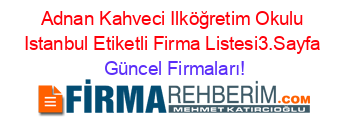 Adnan+Kahveci+Ilköğretim+Okulu+Istanbul+Etiketli+Firma+Listesi3.Sayfa Güncel+Firmaları!