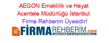 AEGON+Emeklilik+ve+Hayat+Acentele+Müdürlüğü+İstanbul Firma+Rehberim+Üyesidir!