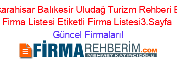 Afyonkarahisar+Balıkesir+Uludağ+Turizm+Rehberi+Etiketli+Firma+Listesi+Etiketli+Firma+Listesi3.Sayfa Güncel+Firmaları!