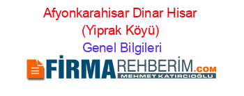 Afyonkarahisar+Dinar+Hisar+(Yiprak+Köyü) Genel+Bilgileri