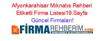Afyonkarahisar+Mıknatıs+Rehberi+Etiketli+Firma+Listesi19.Sayfa Güncel+Firmaları!