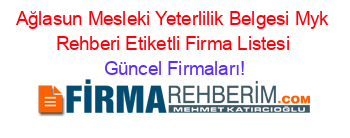 Ağlasun+Mesleki+Yeterlilik+Belgesi+Myk+Rehberi+Etiketli+Firma+Listesi Güncel+Firmaları!