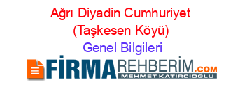 Ağrı+Diyadin+Cumhuriyet+(Taşkesen+Köyü) Genel+Bilgileri