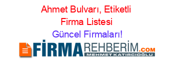 Ahmet+Bulvarı,+Etiketli+Firma+Listesi Güncel+Firmaları!