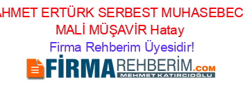 AHMET+ERTÜRK+SERBEST+MUHASEBECİ+MALİ+MÜŞAVİR+Hatay Firma+Rehberim+Üyesidir!