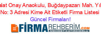 Ahmet+Talat+Onay+Anaokulu,+Buğdaypazarı+Mah.+Yıldız+Sok.+No:+3+Adresi+Kime+Ait+Etiketli+Firma+Listesi Güncel+Firmaları!
