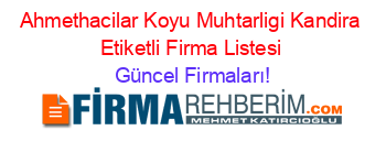 Ahmethacilar+Koyu+Muhtarligi+Kandira+Etiketli+Firma+Listesi Güncel+Firmaları!