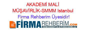 AKADEMİ+MALİ+MÜŞAVİRLİK-SMMM+Istanbul Firma+Rehberim+Üyesidir!