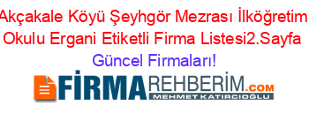 Akçakale+Köyü+Şeyhgör+Mezrası+İlköğretim+Okulu+Ergani+Etiketli+Firma+Listesi2.Sayfa Güncel+Firmaları!