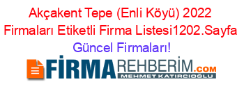 Akçakent+Tepe+(Enli+Köyü)+2022+Firmaları+Etiketli+Firma+Listesi1202.Sayfa Güncel+Firmaları!