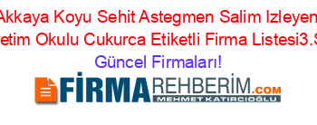 Akkaya+Koyu+Sehit+Astegmen+Salim+Izleyen+Ilkogretim+Okulu+Cukurca+Etiketli+Firma+Listesi3.Sayfa Güncel+Firmaları!