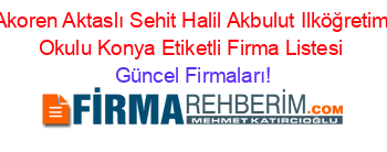 Akoren+Aktaslı+Sehit+Halil+Akbulut+Ilköğretim+Okulu+Konya+Etiketli+Firma+Listesi Güncel+Firmaları!