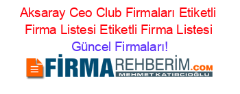 Aksaray+Ceo+Club+Firmaları+Etiketli+Firma+Listesi+Etiketli+Firma+Listesi Güncel+Firmaları!