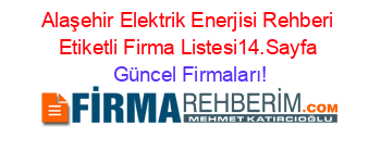 Alaşehir+Elektrik+Enerjisi+Rehberi+Etiketli+Firma+Listesi14.Sayfa Güncel+Firmaları!